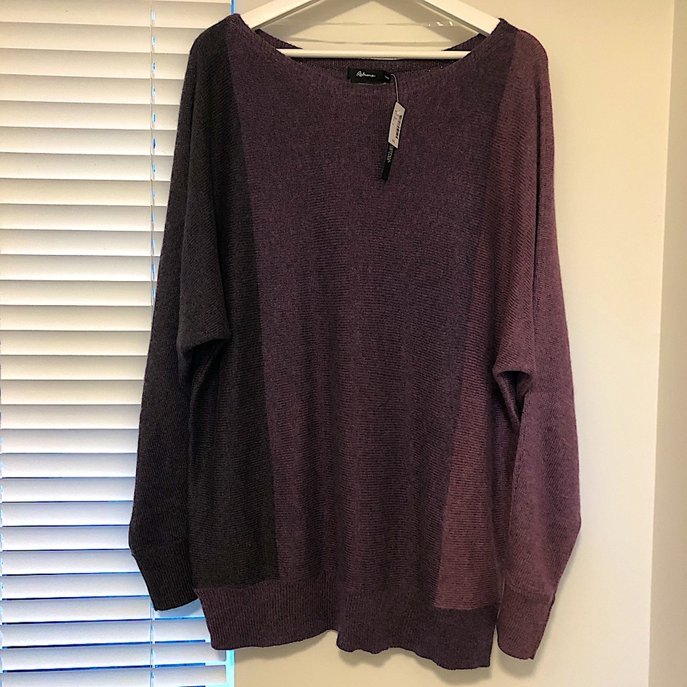 NWT Plus Size XXL Purple Boat Neck Cashmere Blend Sweater (Reitmans)